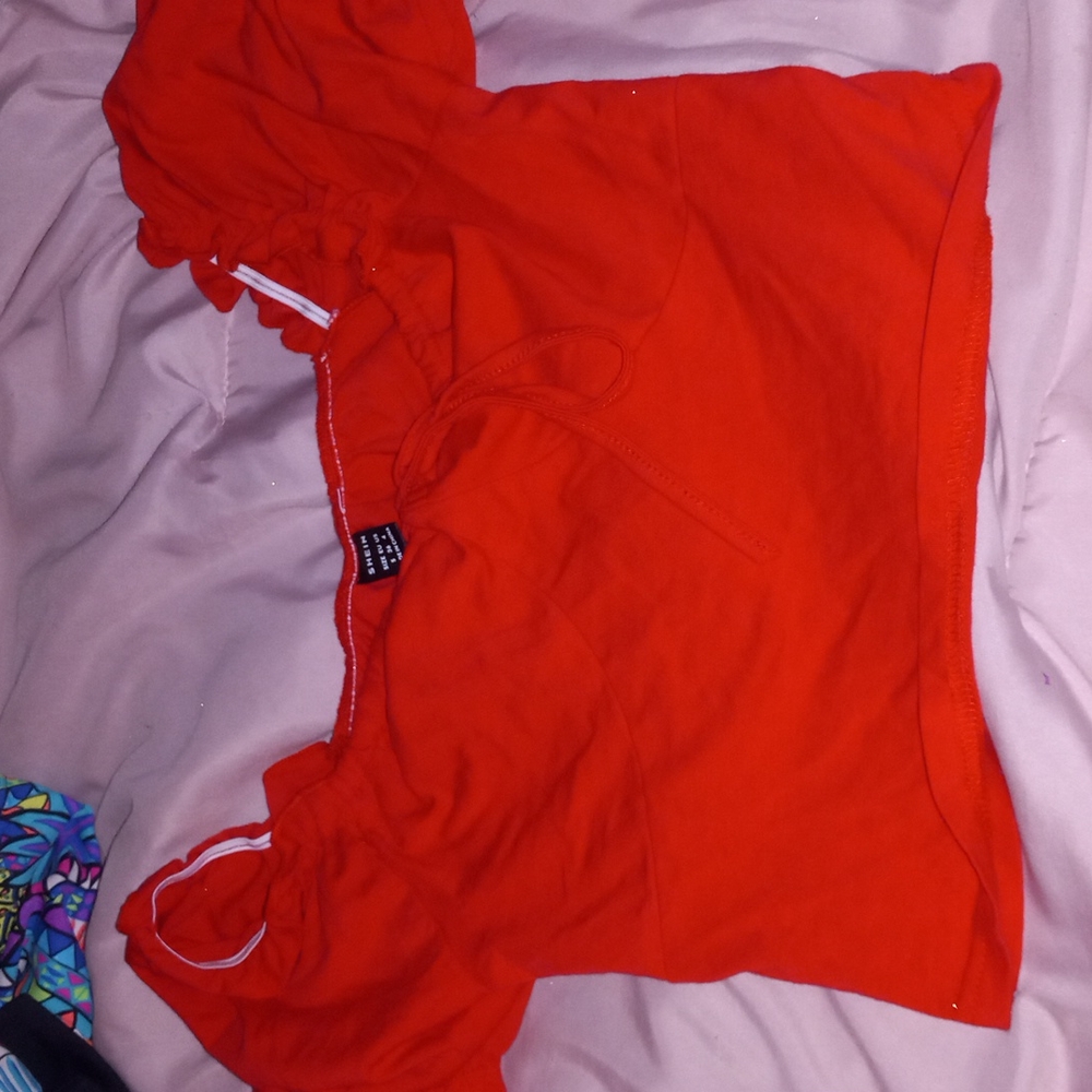 Shein red top (crop)